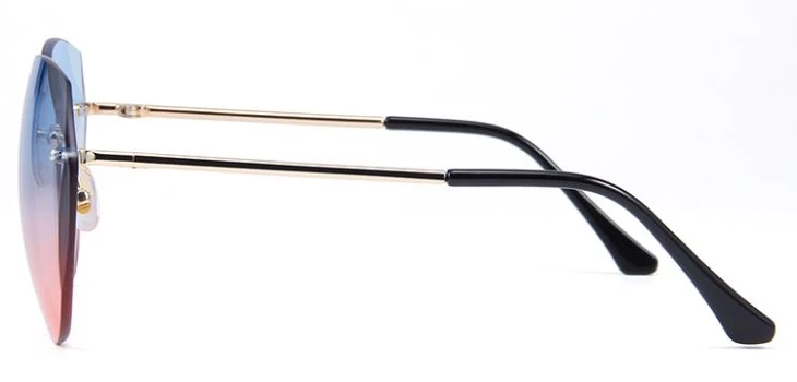 Irregular Rimless Two-color Lens Metal Glasses